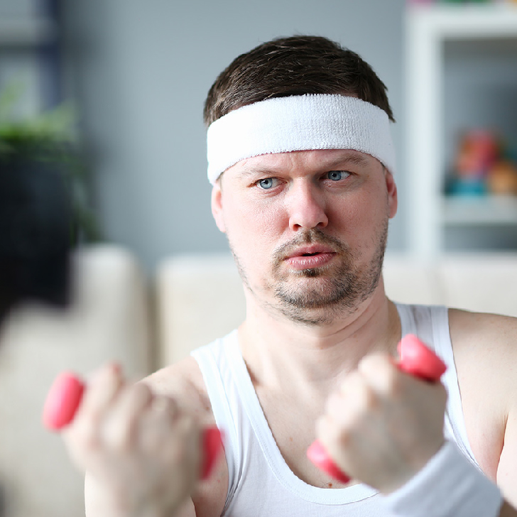 Harry Smith wearing his iconic headband